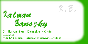 kalman banszky business card
